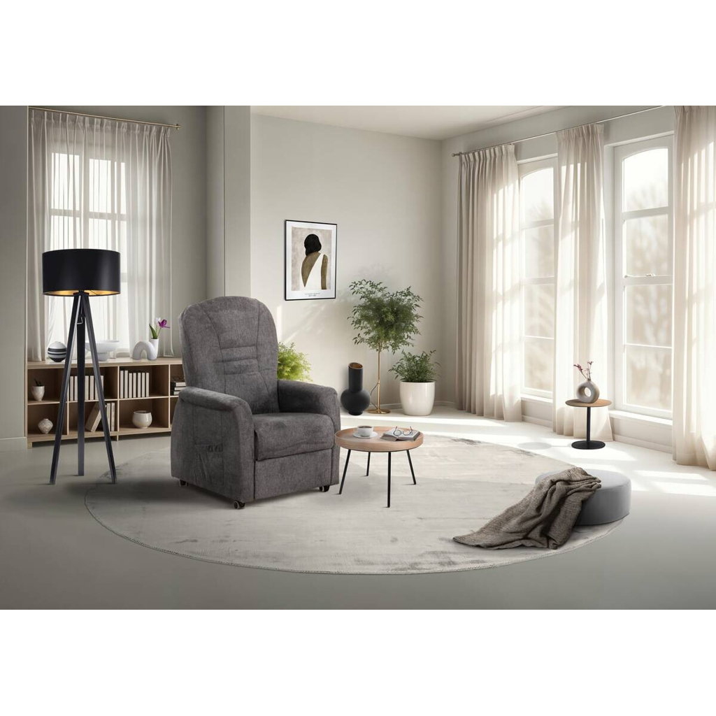 POCO TV-Sessel Uno dunkelgrau Microfaser B/H/T: ca. 78x114x88 cm