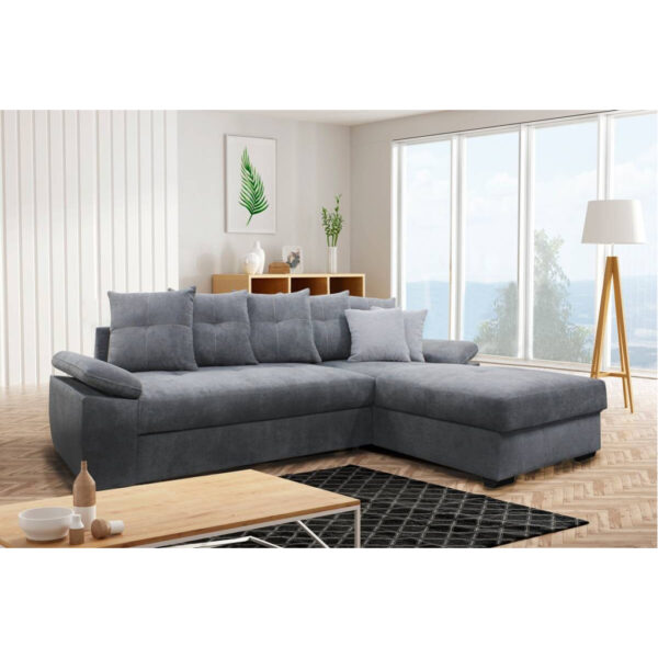 POCO Ecksofa mit Bettfunktion und Bettkasten hellgrau B/H/T: ca. 274x90x168 cm