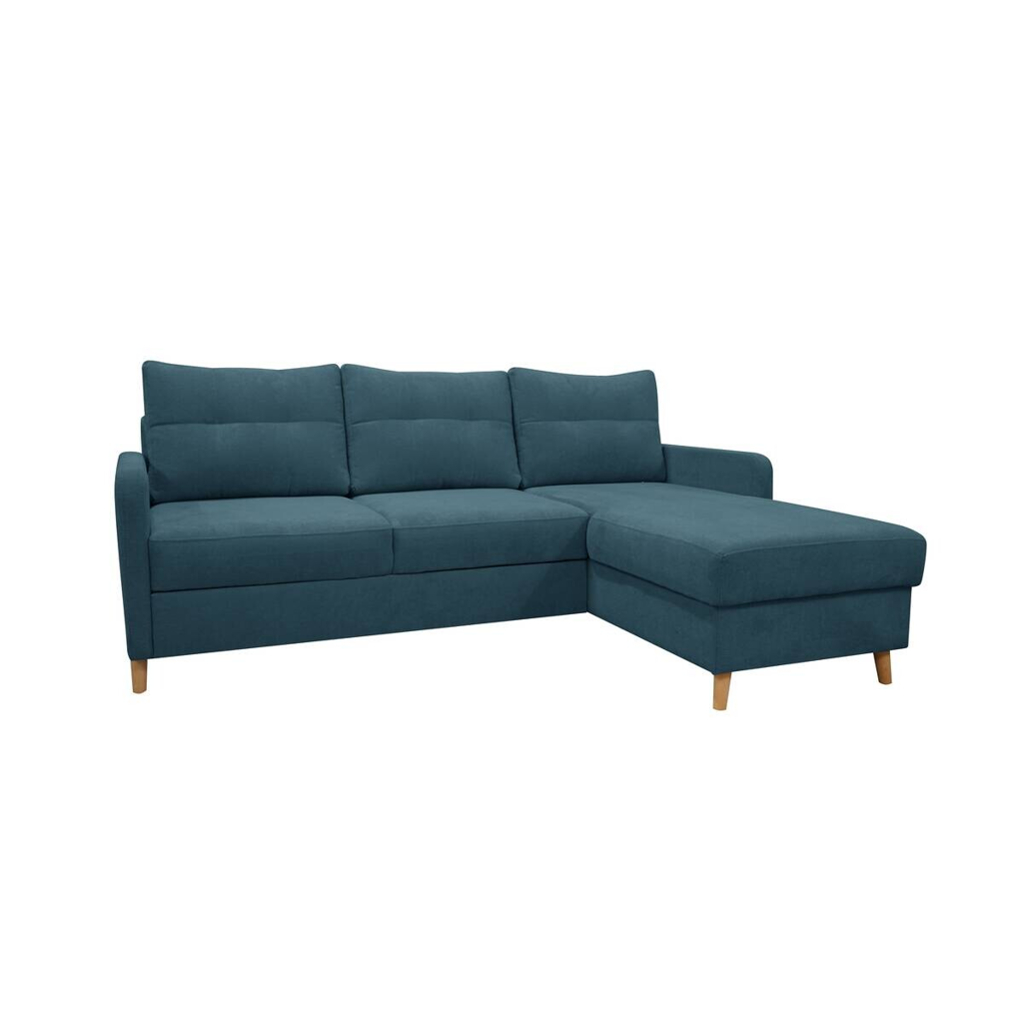 POCO Ecksofa mit Bettfunktion und Bettkasten petrol Webstoff B/H/T: ca. 217x93x159 cm