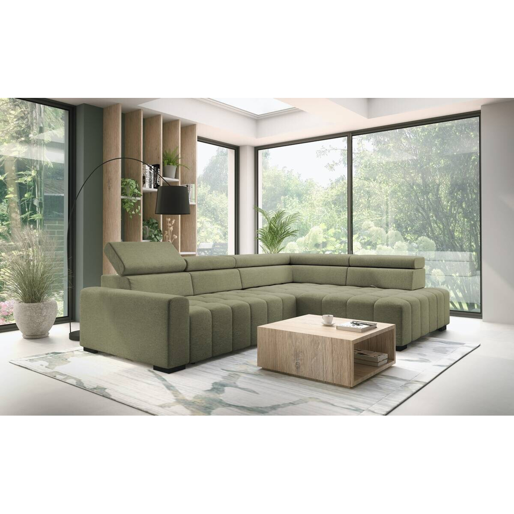POCO Ecksofa mit Bettfunktion grün Flachgewebe B/T: ca. 300x210 cm