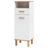 Möbelpartner Midischrank Padua weiß glanz Eiche Landhaus Nachbildung B/H/T: ca. 40,4x114,5x35 cm