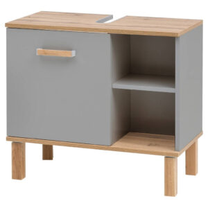 Waschbeckenunterschrank Padua grau Eiche Landhaus Nachbildung B/H/T: ca. 65,2x60,1x35 cm