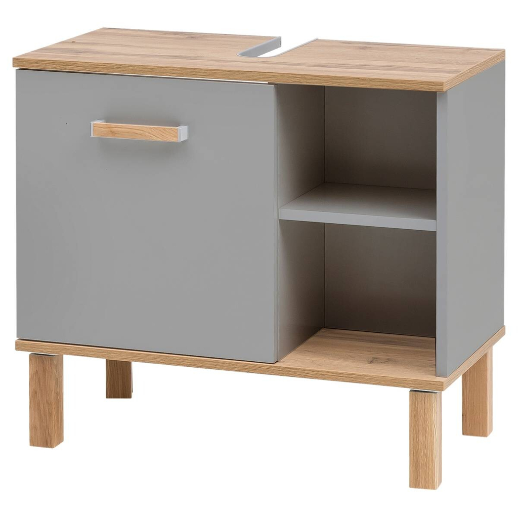 Waschbeckenunterschrank Padua
grau Eiche Landhaus Nachbildung B/H/T: ca. 65,2×60,1×35 cm