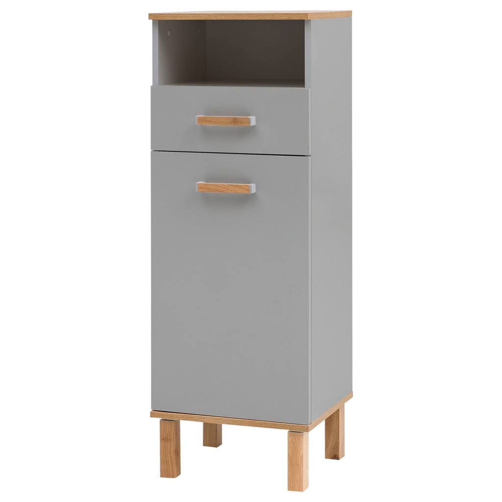 Möbelpartner Midischrank Padua grau Eiche Landhaus Nachbildung B/H/T: ca. 40,4x114,5x35 cm