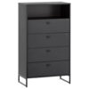 Möbelpartner Midischrank Janne schwarz matt B/H/T: ca. 60,2x103,9x33 cm