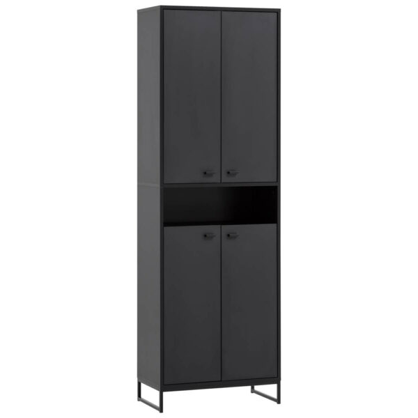 Möbelpartner Schuhschrank Janne schwarz matt B/H/T: ca. 60,2x185,5x33 cm Möbelpartner Schuhschrank Janne schwarz matt B/H/T: ca. 60,2x185,5x33 cm