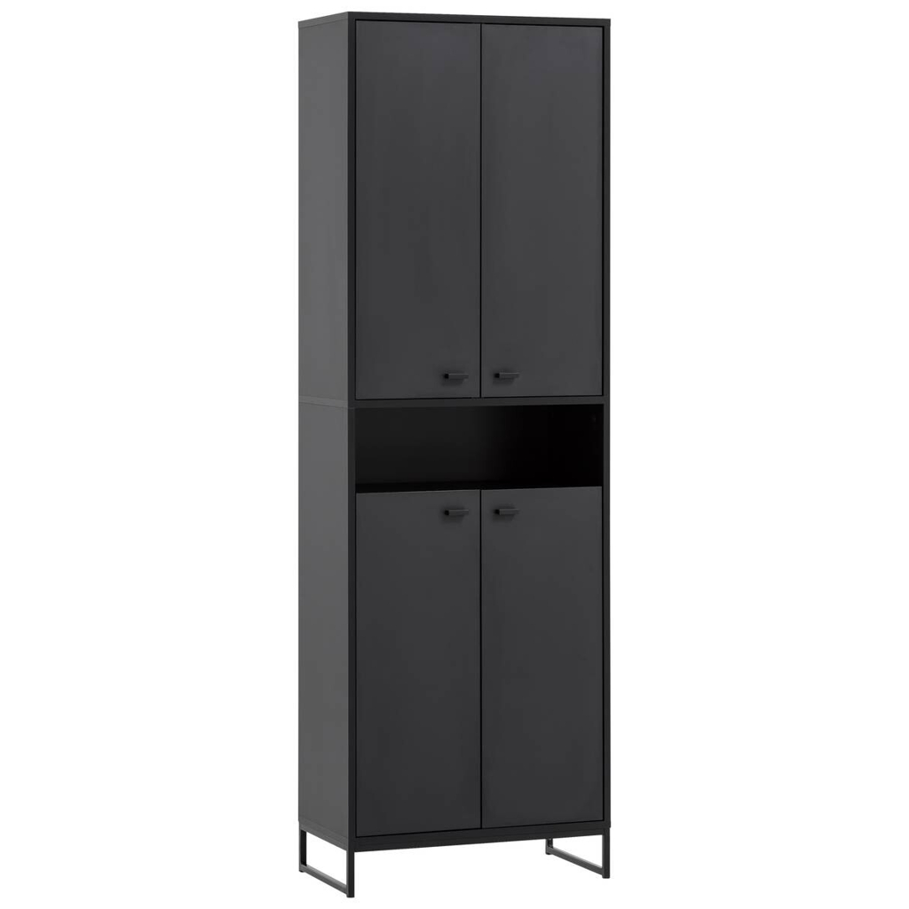 Möbelpartner Schuhschrank Janne schwarz matt B/H/T: ca. 60,2x185,5x33 cm
