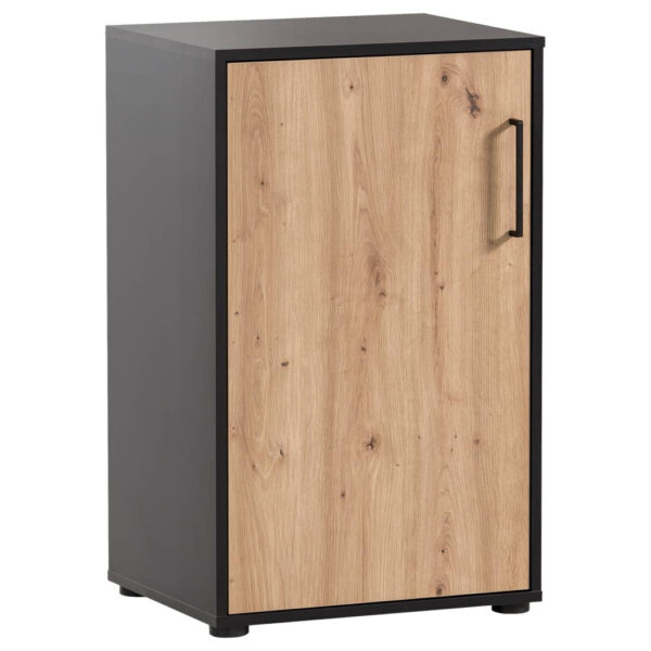 Möbelpartner Midischrank Aino Eiche Artisan Nachbildung schwarz matt B/H/T: ca. 51x83,6x41 cm