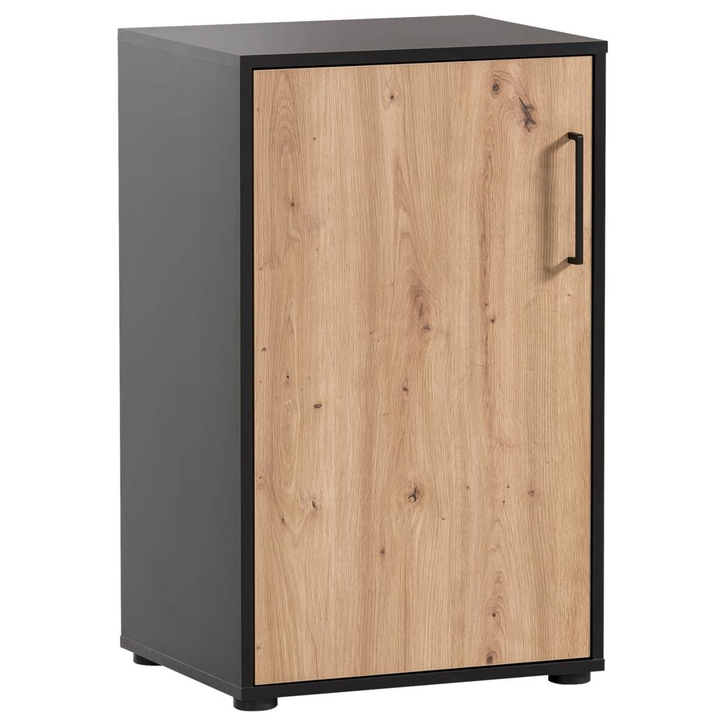 Möbelpartner Midischrank Aino Eiche Artisan Nachbildung schwarz matt B/H/T: ca. 51x83,6x41 cm