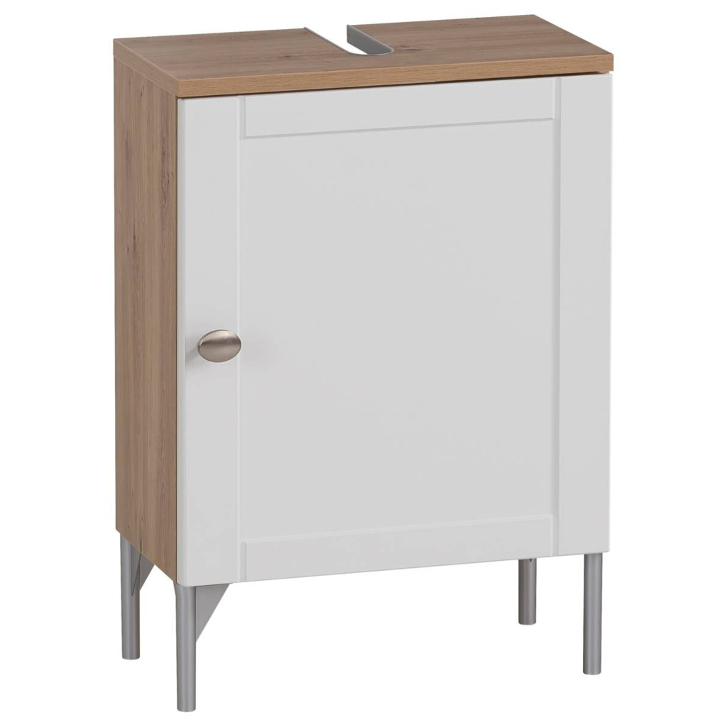 Waschbeckenunterschrank Jesper
Eiche Artisan Nachbildung weiß matt B/H/T: ca. 40,3×58,5×32 cm