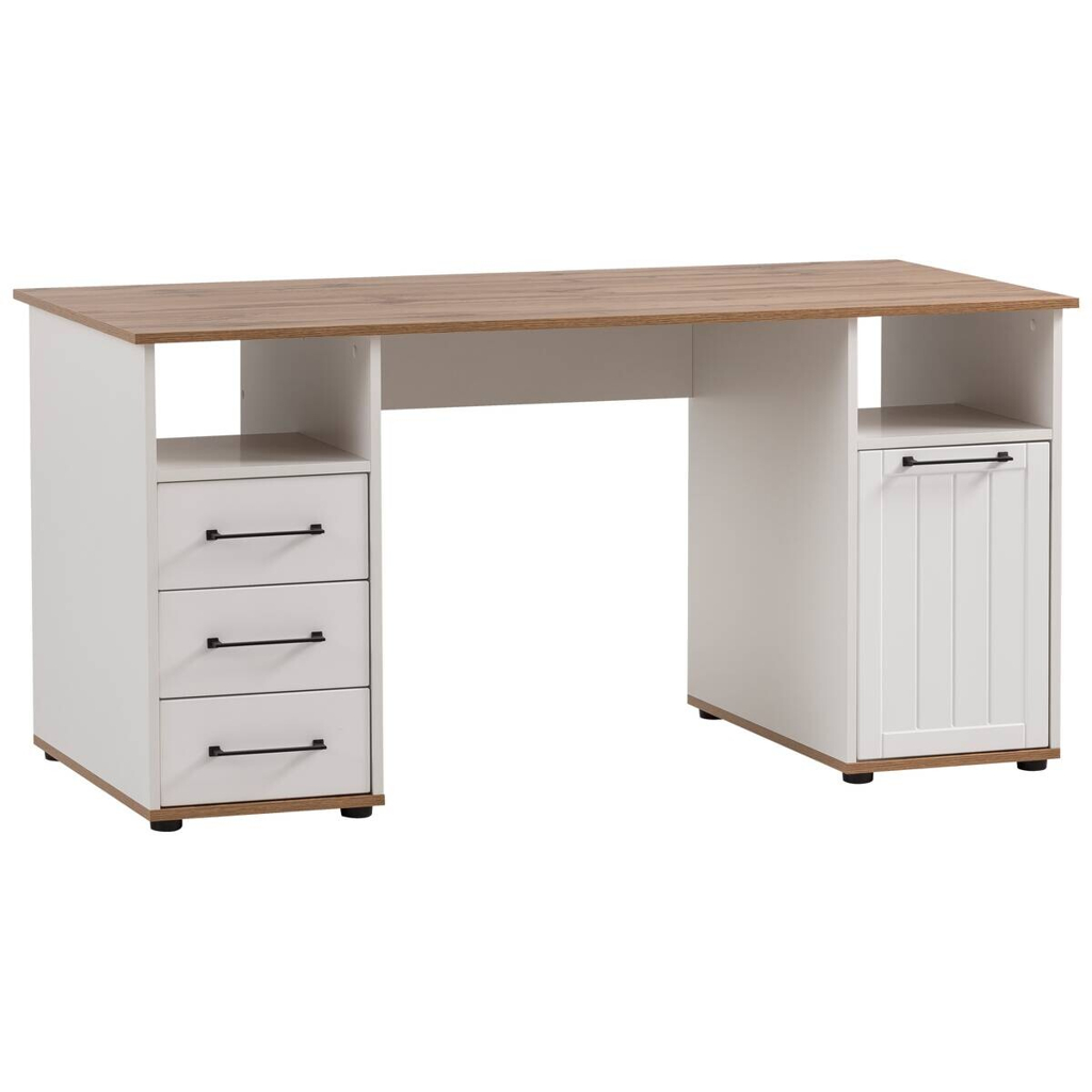 POCO Schreibtisch Jelda Eiche Landhaus Nachbildung weiß B/H/T: ca. 150x74x70 cm