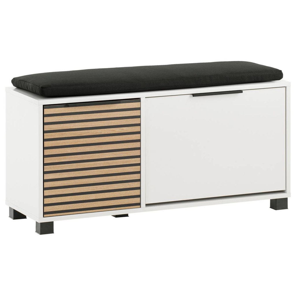 Möbelpartner Schuhbank Loft weiß matt B/H/T: ca. 98,4x47,2x33,05 cm