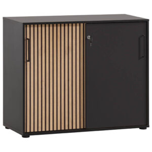 Möbelpartner Büroschrank Hank schwarz matt B/H/T: ca. 100,1x83,6x41 cm