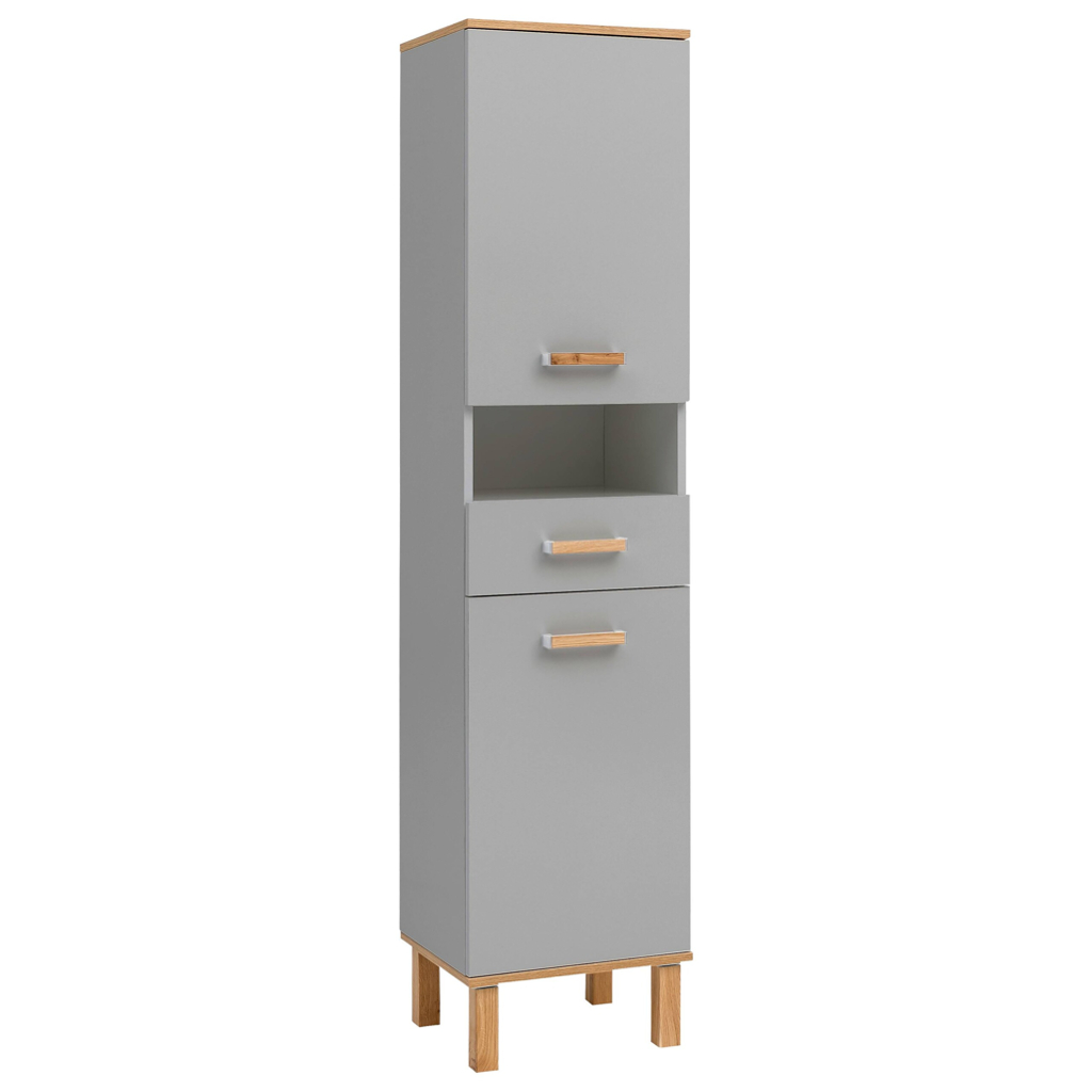Hochschrank Padua
grau Eiche Landhaus Nachbildung B/H/T: ca. 40,4×178,5×35 cm
