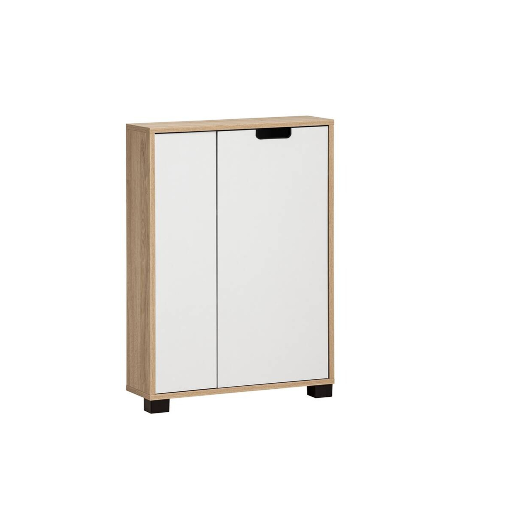 Möbelpartner Schrank Emmik weiß matt Eiche Eiche weiß Nachbildung B/H/T: ca. 59,8x85,2x19,55 cm