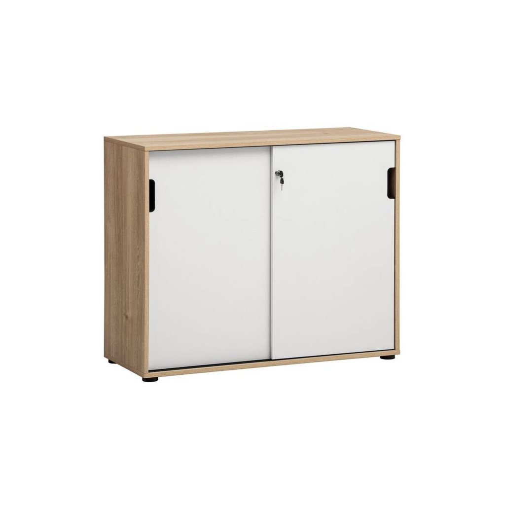 Möbelpartner Schiebetürenschrank Emmik weiß matt Eiche Eiche weiß Nachbildung B/H/T: ca. 100,1x83,6x41 cm
