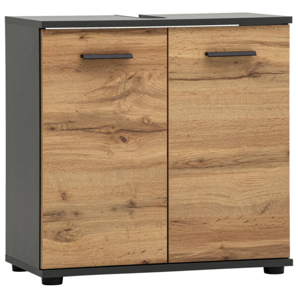 Waschbeckenunterschrank Lanos
Eiche Nachbildung anthrazit B/H/T: ca. 60x60x33 cm