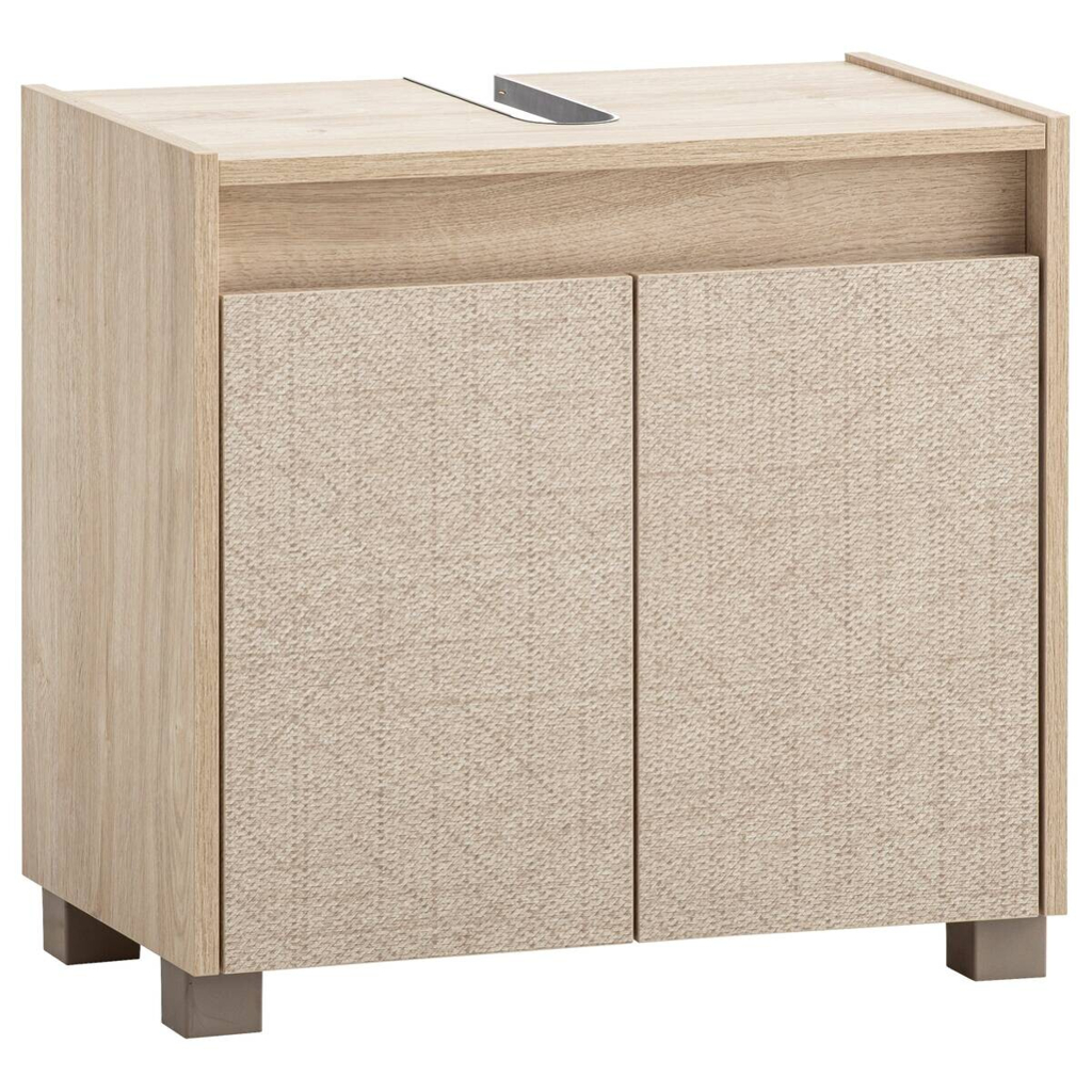 Waschbeckenunterschrank Sander
Eiche hell Nachbildung B/H/T: ca. 56,9×54,6×33 cm