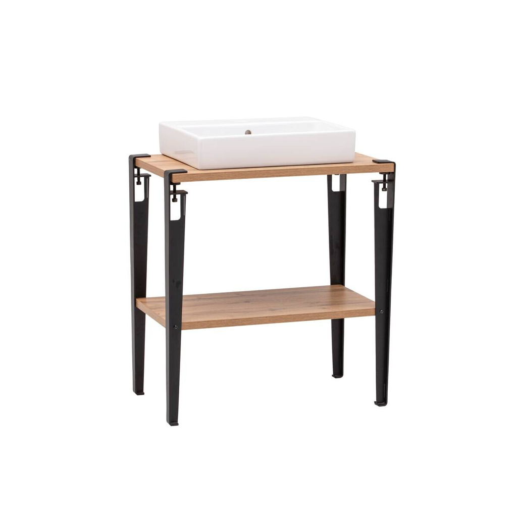 Waschbeckenunterschrank Tonder
Eiche Nachbildung schwarz B/H/T: ca. 71×86,1×45 cm