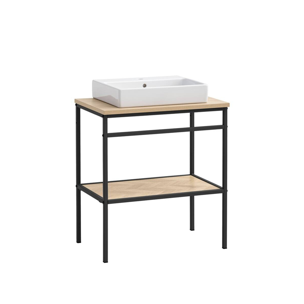 Waschbeckenunterschrank Lorna
Eiche Nachbildung schwarz B/H/T: ca. 70×89,2×45 cm