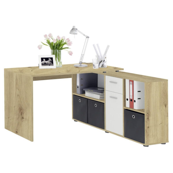 POCO Schreibtisch Eiche Artisan Nachbildung weiß B/H/T: ca. 136x74x66,5 cm POCO Schreibtisch Eiche Artisan Nachbildung weiß B/H/T: ca. 136x74x66,5 cm