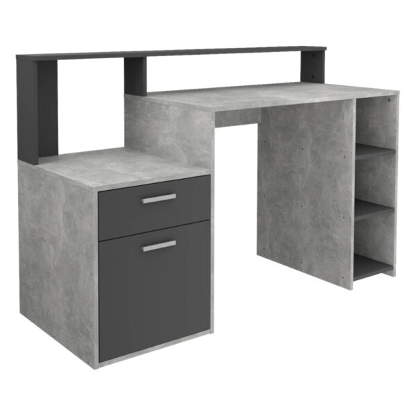 POCO Schreibtisch Beton Optik anthrazit B/H/T: ca. 139x92x54 cm