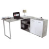 POCO Winkelschreibtisch Beton Optik weiß B/H/T: ca. 138x74x138 cm