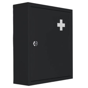 Medizinschrank mattschwarz Stahl B/H/L: ca. 11,2x36,8x32 cm
