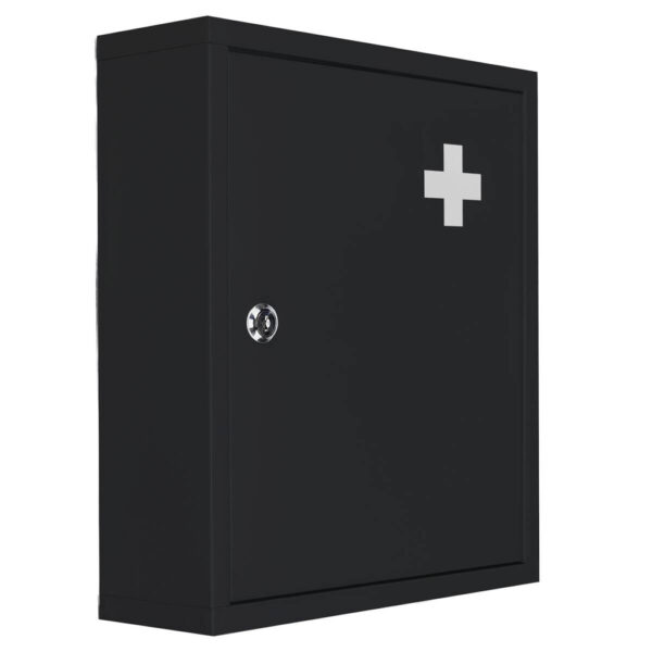 Medizinschrank
mattschwarz Stahl B/H/L: ca. 11,2x36,8x32 cm