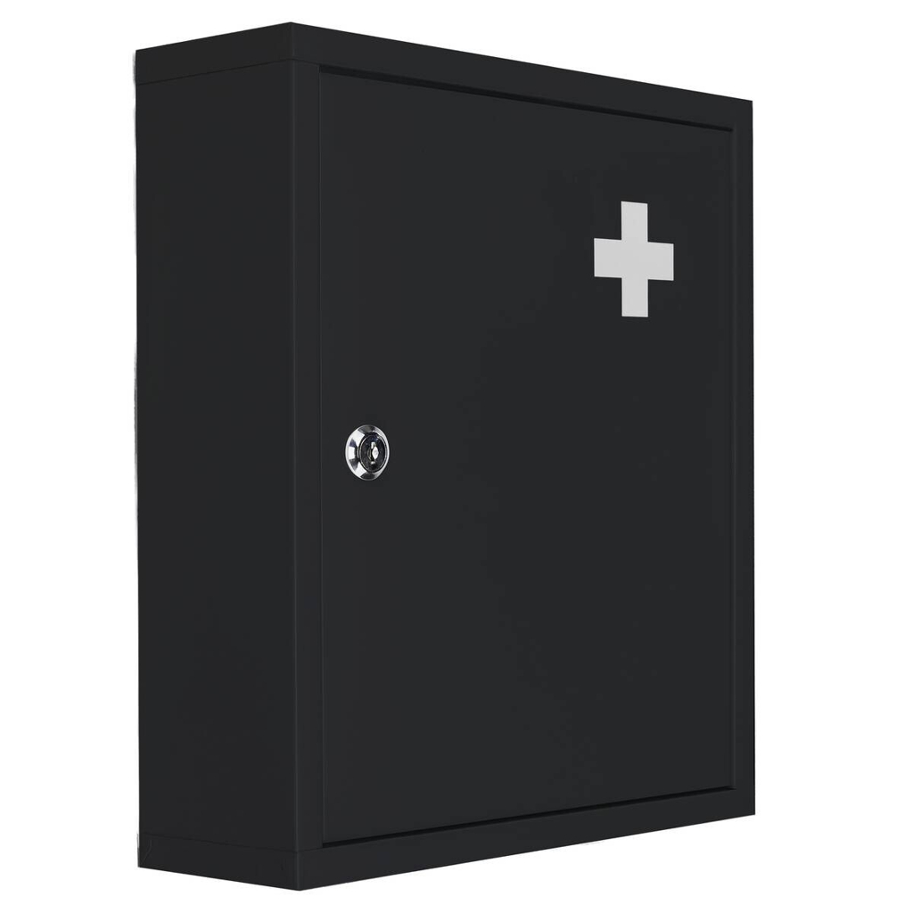 Medizinschrank
mattschwarz Stahl B/H/L: ca. 11,2×36,8×32 cm