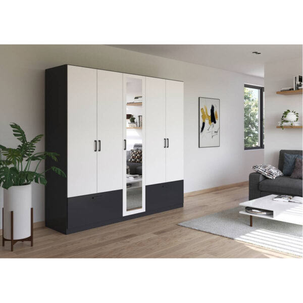 POCO Kleiderschrank Jubi Alpinweiß grau B/H/T: ca. 226x210x54 cm