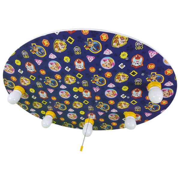 Niermann Deckenleuchte Paw Patrol bunt blau MDF Kunststoff B/H/T: ca. 53x7x71 cm E14 5 Brennstellen