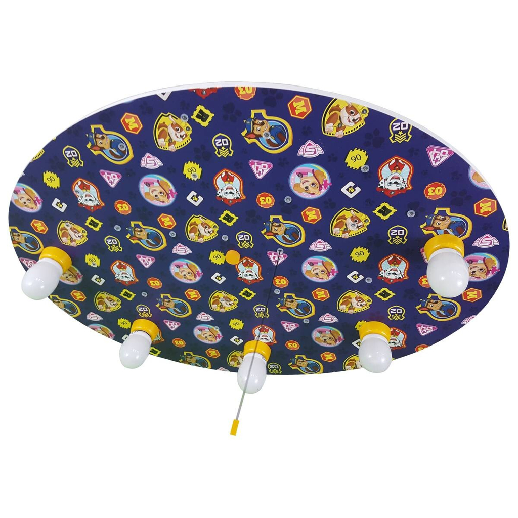 Niermann Deckenleuchte Paw Patrol bunt blau MDF Kunststoff B/H/T: ca. 53x7x71 cm E14 5 Brennstellen