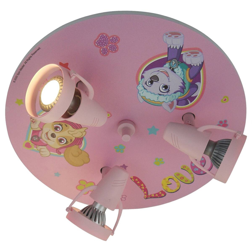 Niermann Strahler Paw Patrol-Pavsitive Pups rosa Kunststoff D: ca. 35 cm GU10 3 Brennstellen