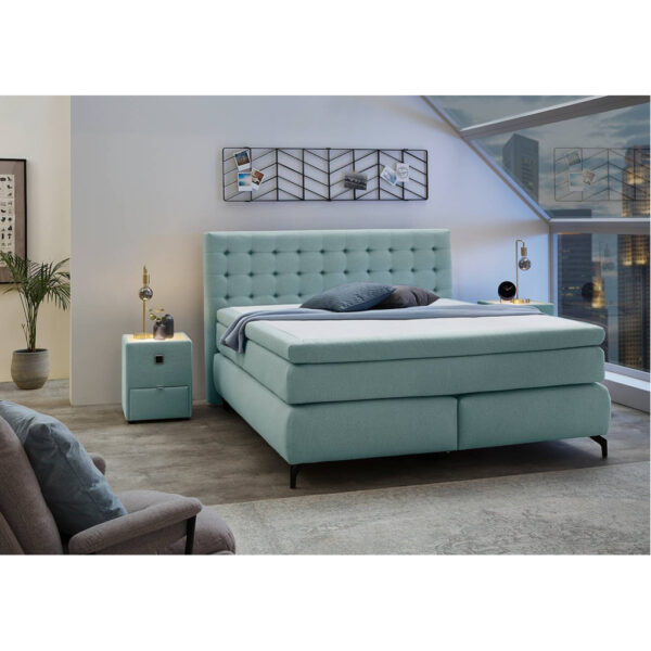 POCO Boxspringbett türkis Flachgewebe Liegefläche B/L: ca. 180x200 cm POCO Boxspringbett türkis Flachgewebe Liegefläche B/L: ca. 180x200 cm