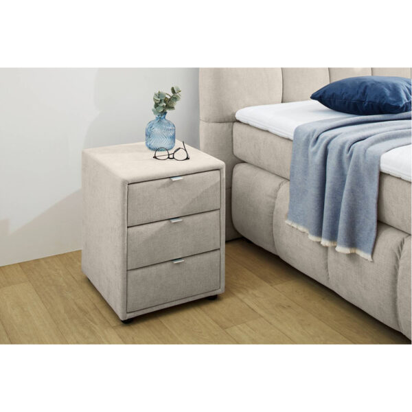 POCO Nachtkonsole beige-grau Flachgewebe