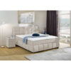 POCO Boxspringbett grau beige Flachgewebe Liegefläche B/L: ca. 180x200 cm