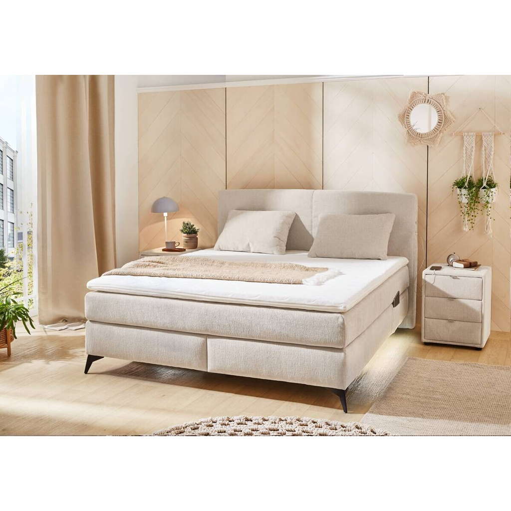 POCO Boxspringbett beige Liegefläche B/L: ca. 160x200 cm