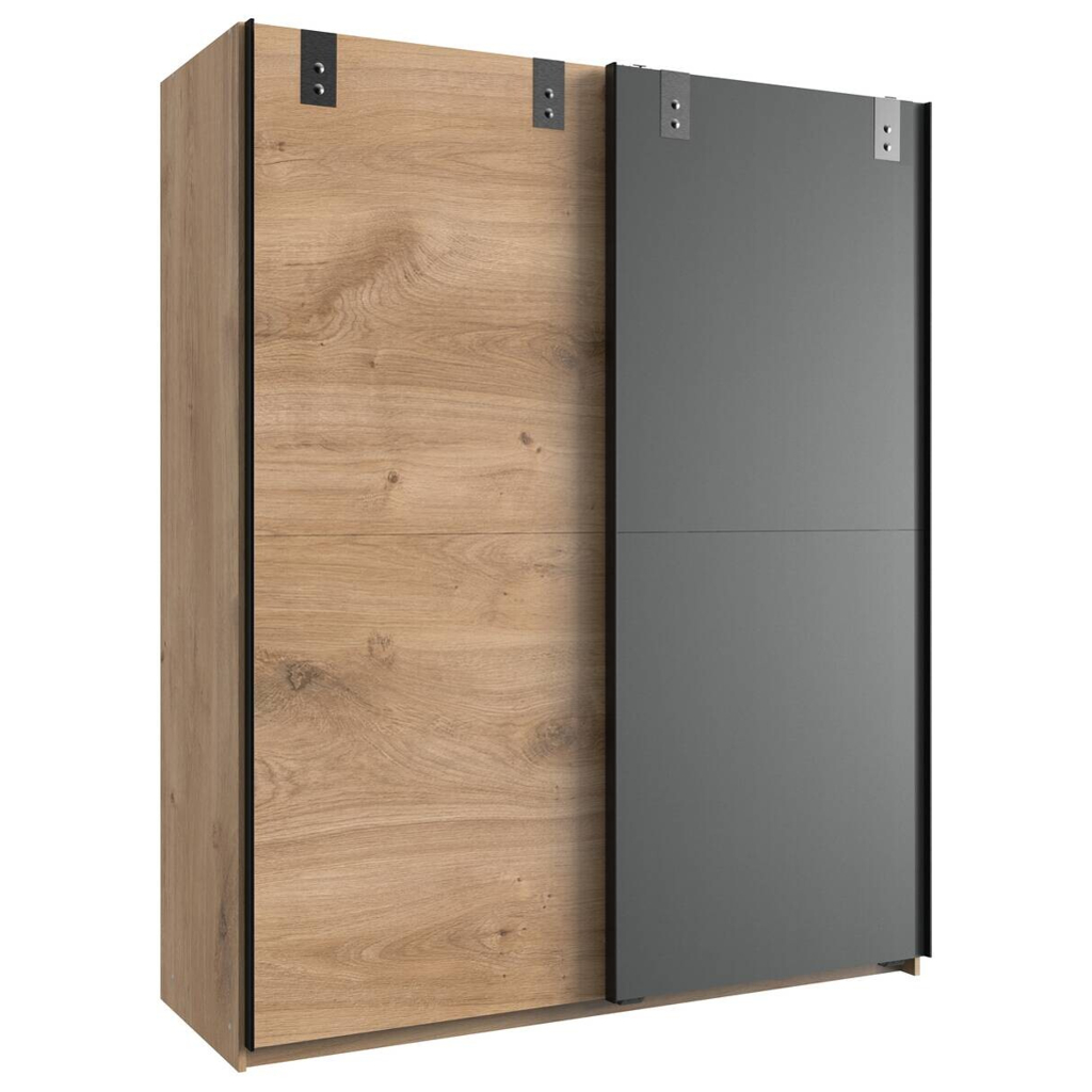 POCO Schwebetürenschrank Liverpool Eiche Plankeneiche Nachbildung B/H/T: ca. 135x198x64 cm