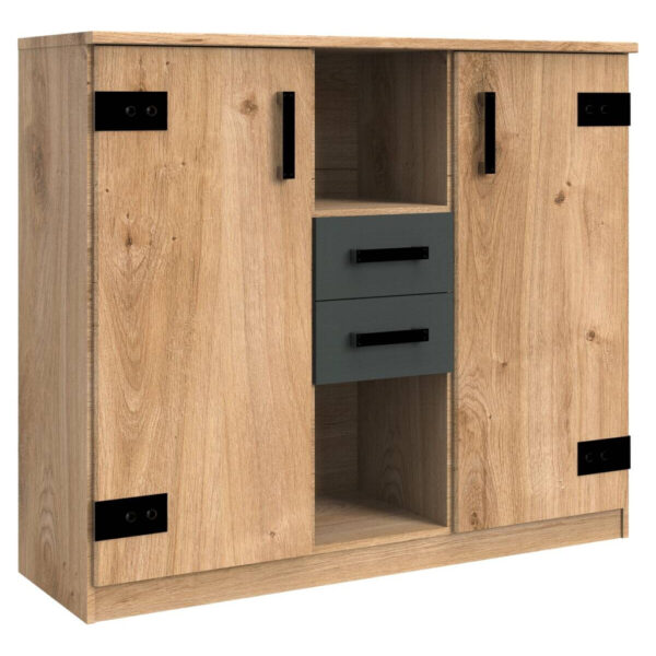 POCO Highboard Liverpool Plankeneiche Nachbildung B/H/T: ca. 124x105x41 cm