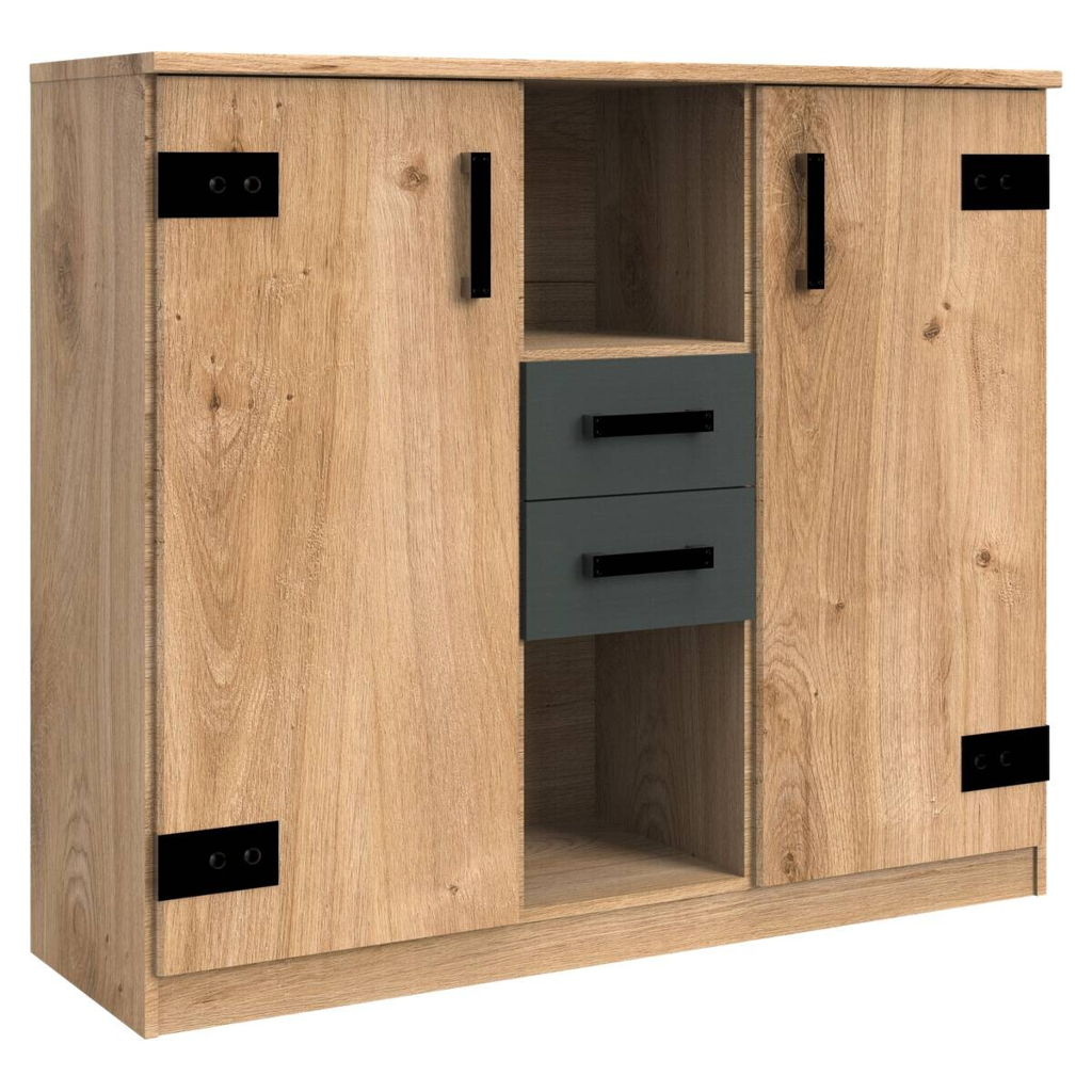 POCO Highboard Liverpool Plankeneiche Nachbildung B/H/T: ca. 124x105x41 cm