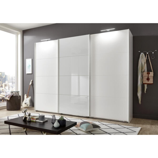 POCO Schwebetürenschrank Ernesto Alpinweiß B/H/T: ca. 270x208x65 cm