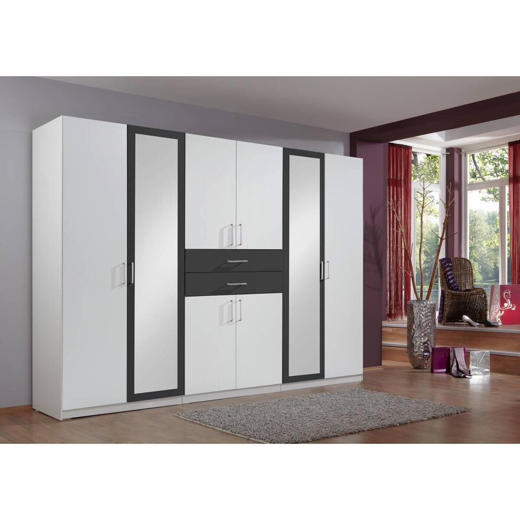 POCO Kleiderschrank Diver weiß Graphit B/H/T: ca. 270x210x58 cm
