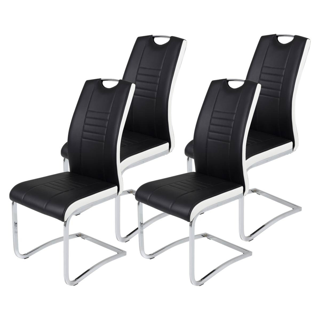 Hela Schwingstuhl Tabea 4er Set schwarz weiß Kunstleder Kunstleder B/H/T: ca. 43x99x61 cm