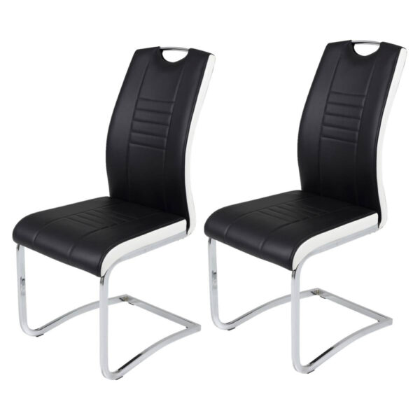 Hela Schwingstuhl Tabea 2er Set schwarz weiß Kunstleder Kunstleder B/H/T: ca. 43x99x61 cm
