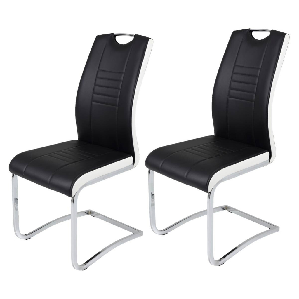 Hela Schwingstuhl Tabea 2er Set schwarz weiß Kunstleder Kunstleder B/H/T: ca. 43x99x61 cm