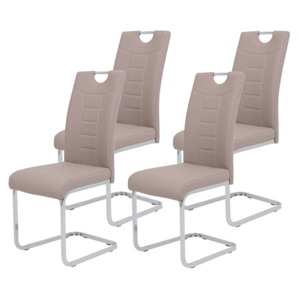 Hela Schwingstuhl Ruby 4er Set Cappuccino Kunstleder B/H/T: ca. 44x103x60 cm Hela Schwingstuhl Ruby 4er Set Cappuccino Kunstleder B/H/T: ca. 44x103x60 cm