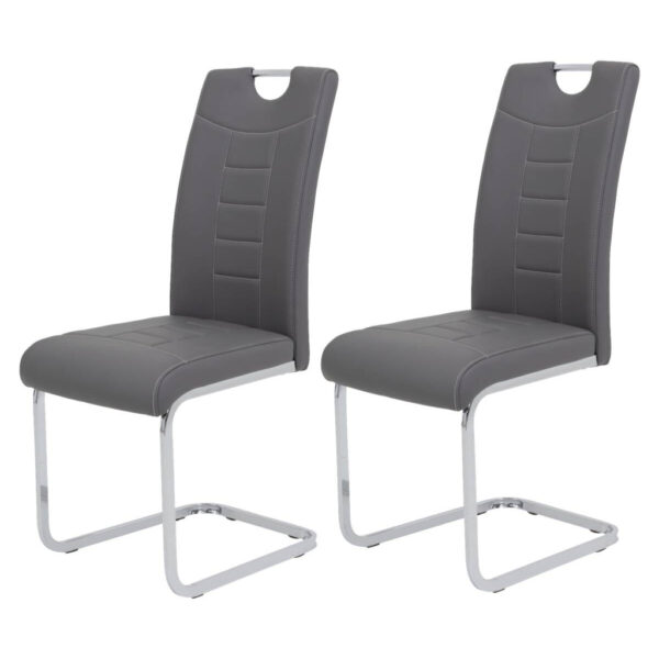 Hela Schwingstuhl Ruby 2er Set grau Kunstleder B/H/T: ca. 44x103x60 cm Hela Schwingstuhl Ruby 2er Set grau Kunstleder B/H/T: ca. 44x103x60 cm