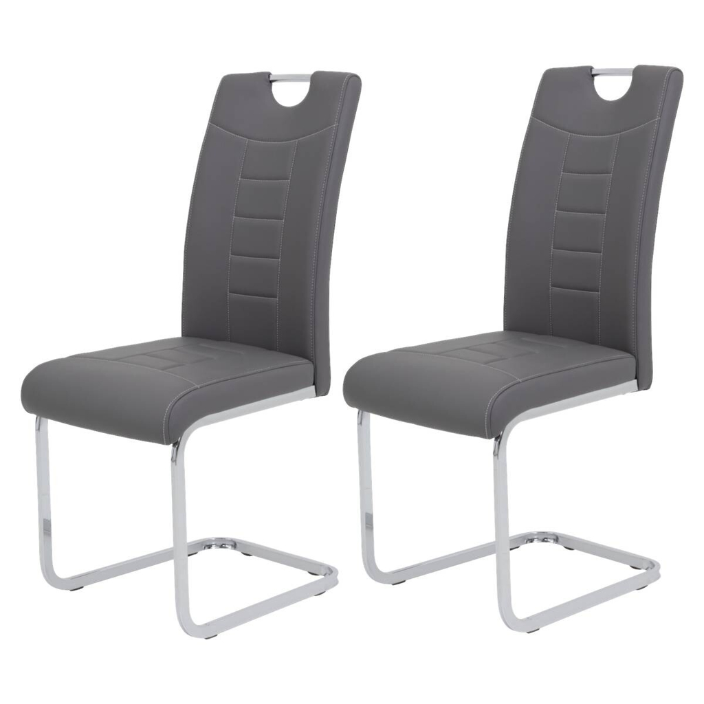 Hela Schwingstuhl Ruby 2er Set grau Kunstleder B/H/T: ca. 44x103x60 cm