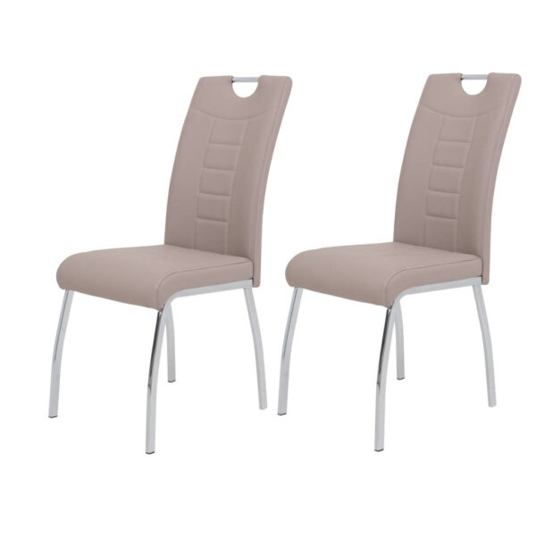 Hela Stuhl Andrea 2er Set Cappuccino Kunstleder Metall B/H/T: ca. 43x100x64 cm